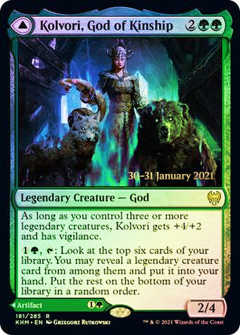 Kolvori, God of Kinship // The Ringhart Crest   [Kaldheim Prerelease Promos] | Exor Games Dartmouth