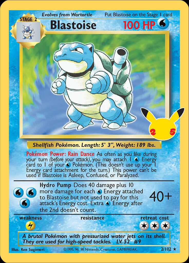 Blastoise (2/102) [Celebrations: 25th Anniversary - Classic Collection] | Exor Games Dartmouth